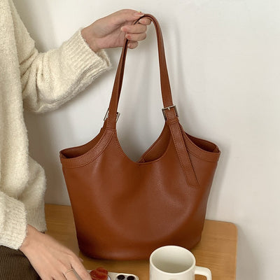 Idle Style Fashion Light Retro Pu Soft Leather Bag