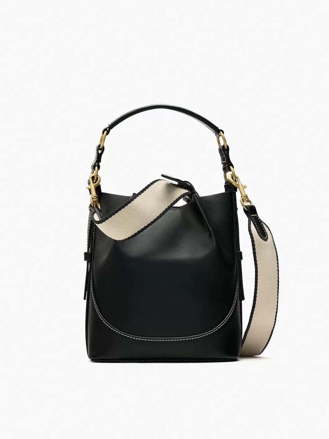 Fashion Drawstring Canvas Contrast Color Bag
