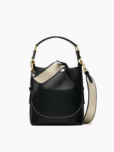 Fashion Drawstring Canvas Contrast Color Bag