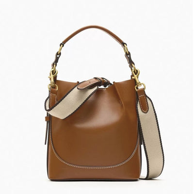 Fashion Drawstring Canvas Contrast Color Bag