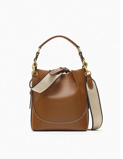 Fashion Drawstring Canvas Contrast Color Bag